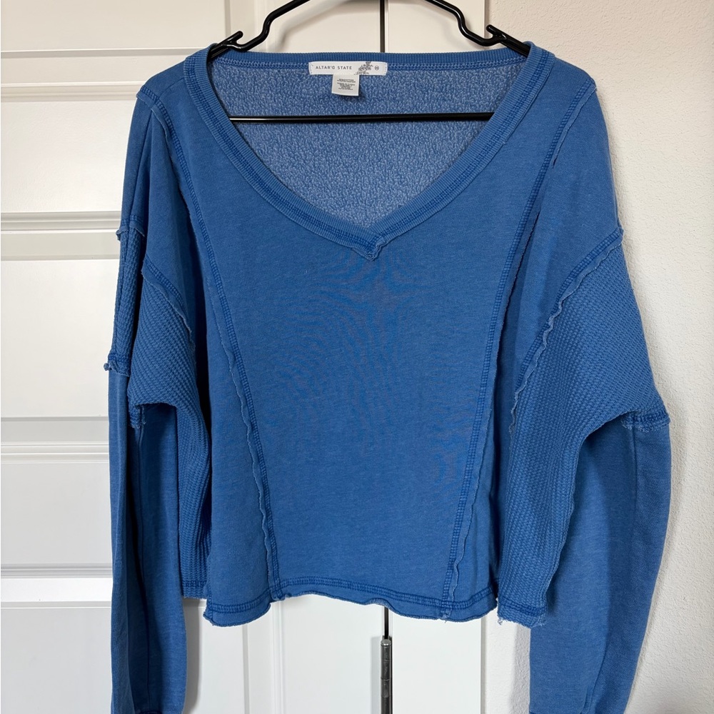 Altar'd State Soft Blue Knit Top